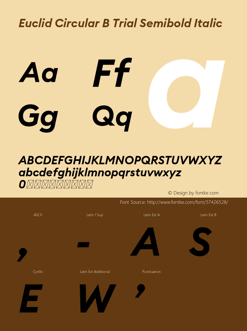 Euclid Circular B Trial Semibold Italic Version 3.001图片样张