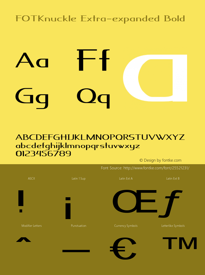 FOTKnuckle-ExtraexpandedBold Version 1.000图片样张