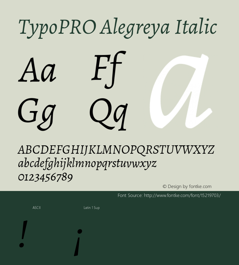 TypoPRO Alegreya Italic Version 1.003图片样张