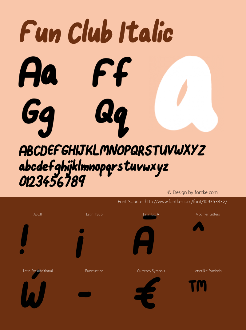 Fun Club Italic 1.000图片样张