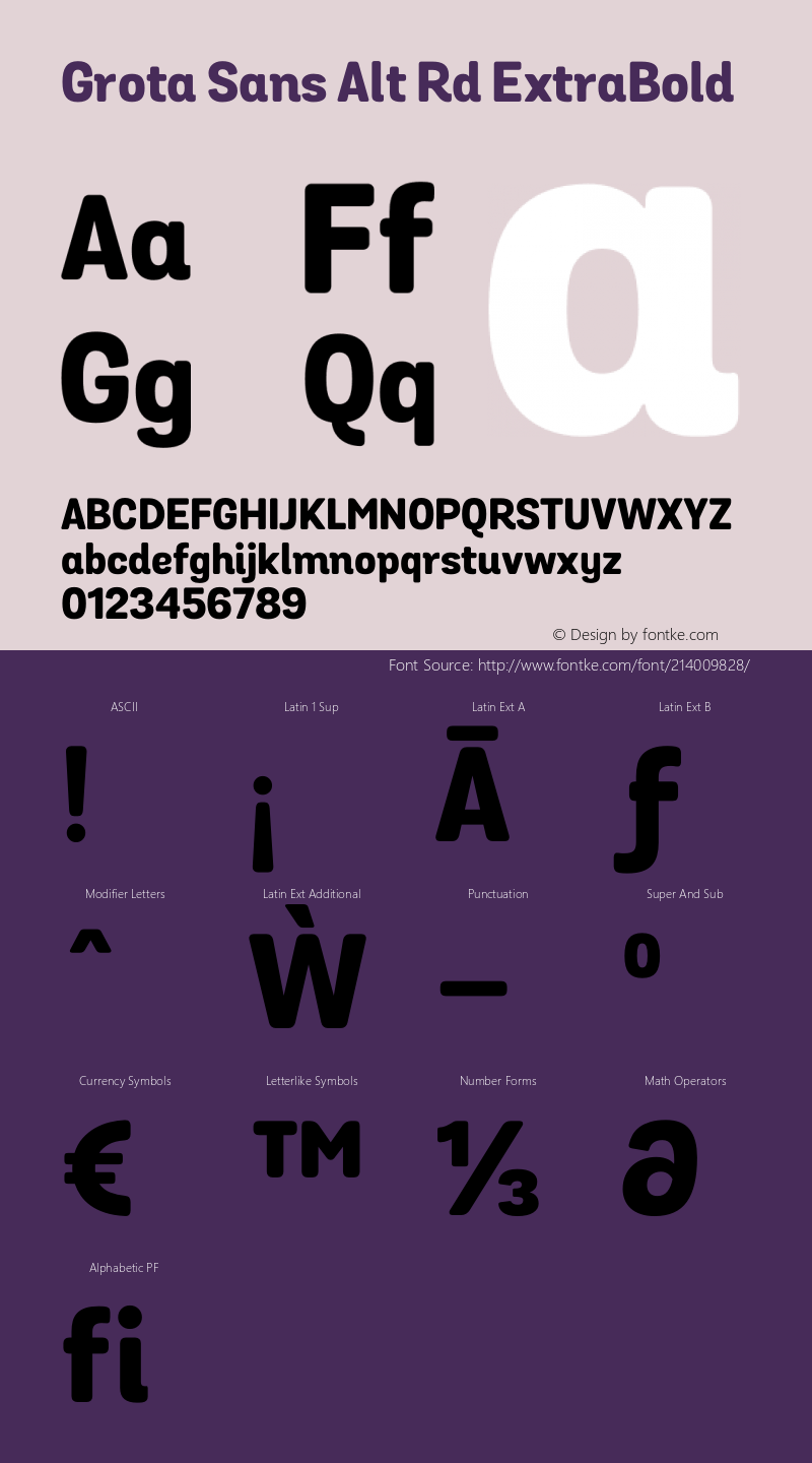 Grota Sans Alt Rd X Bold Version 1.00图片样张