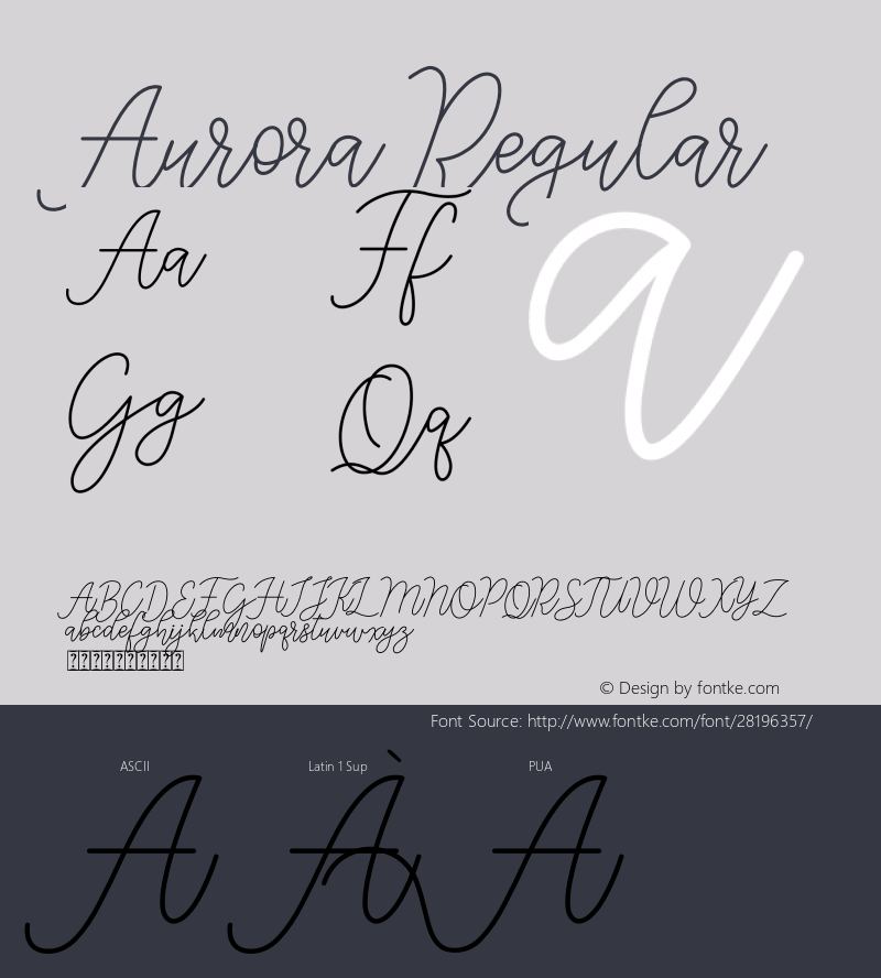 Aurora Version 1.00;December 26, 2018;FontCreator 11.5.0.2430 64-bit图片样张