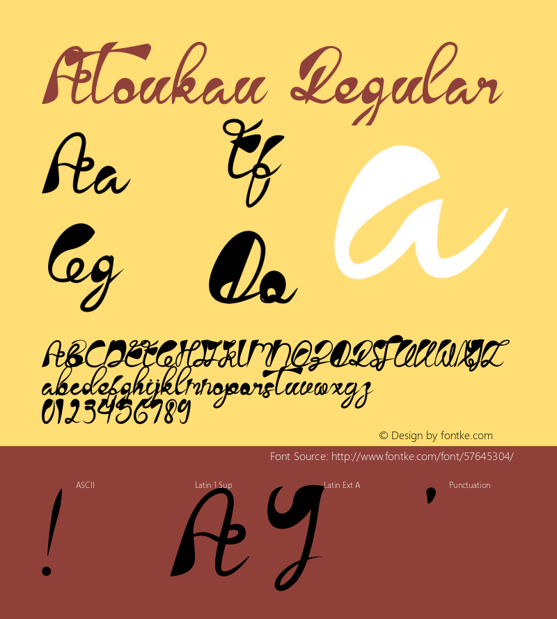 Atoukau Version 1.002;Fontself Maker 3.4.0图片样张