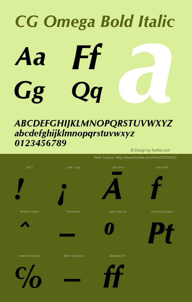 CG Omega Bold Italic Version 1.3 (ElseWare)图片样张