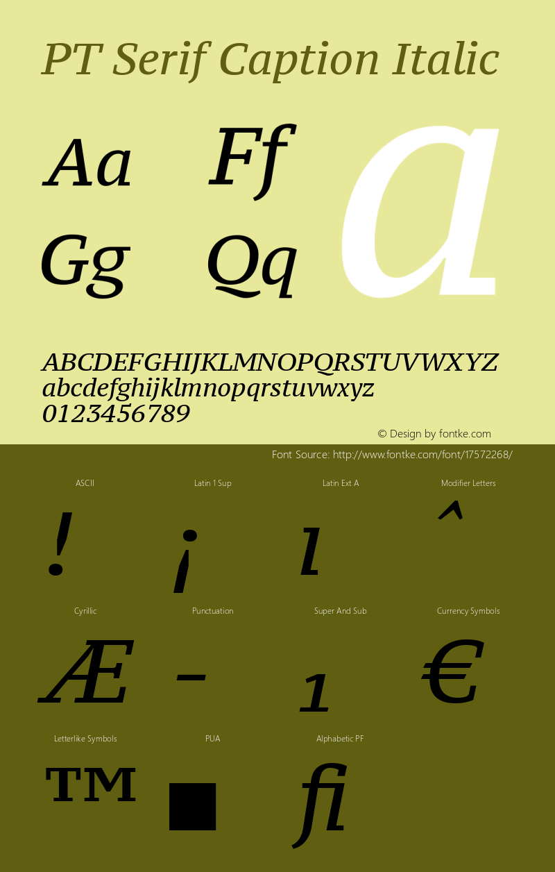 PT Serif Caption Italic Version 1.000图片样张