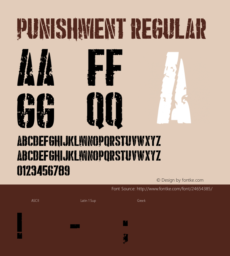 Punishment Version 1.00;November 20, 2017;FontCreator 11.0.0.2408 64-bit图片样张