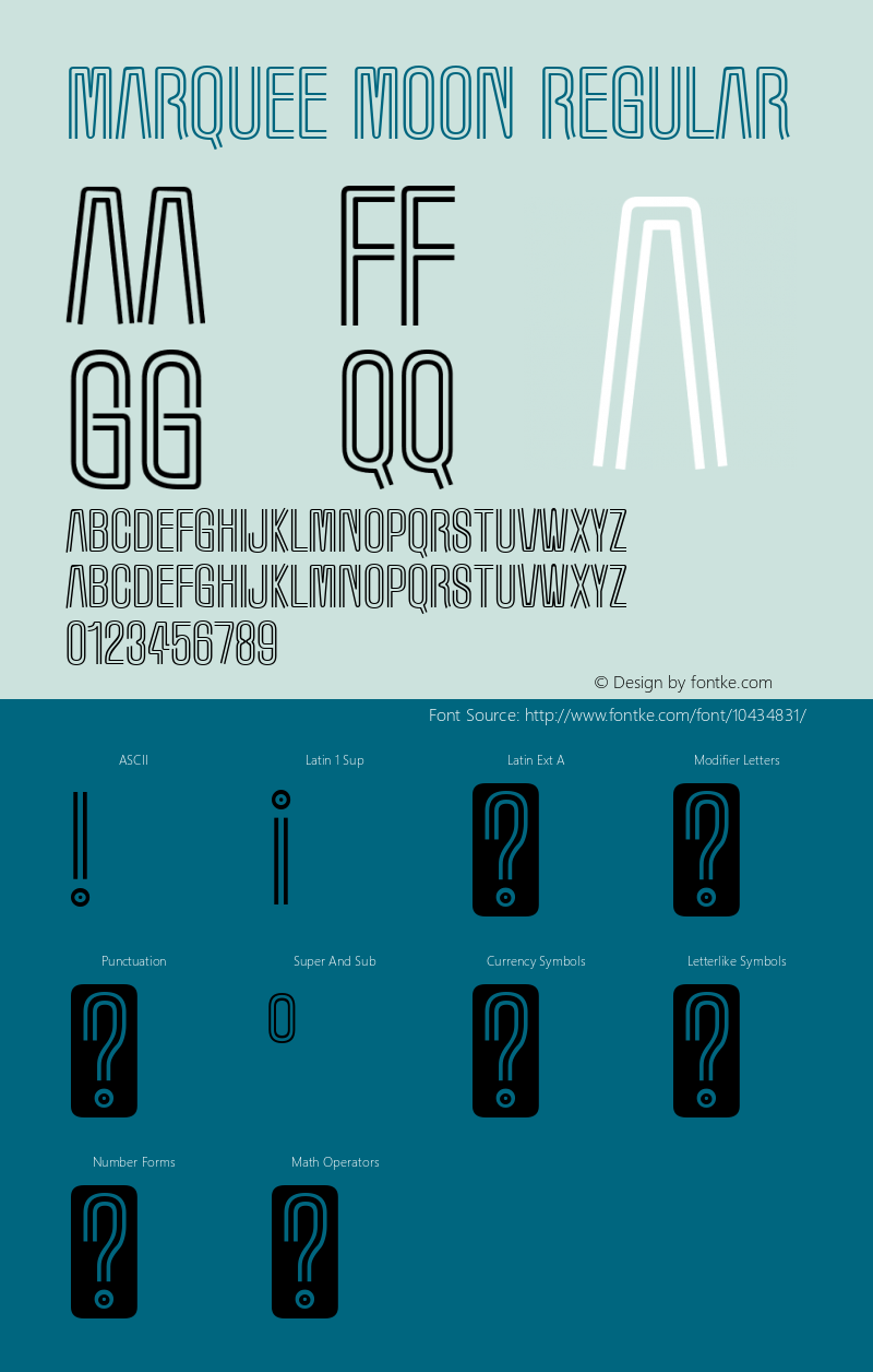 Marquee Moon Regular OTF 3.000;PS 001.001;Core 1.0.29图片样张
