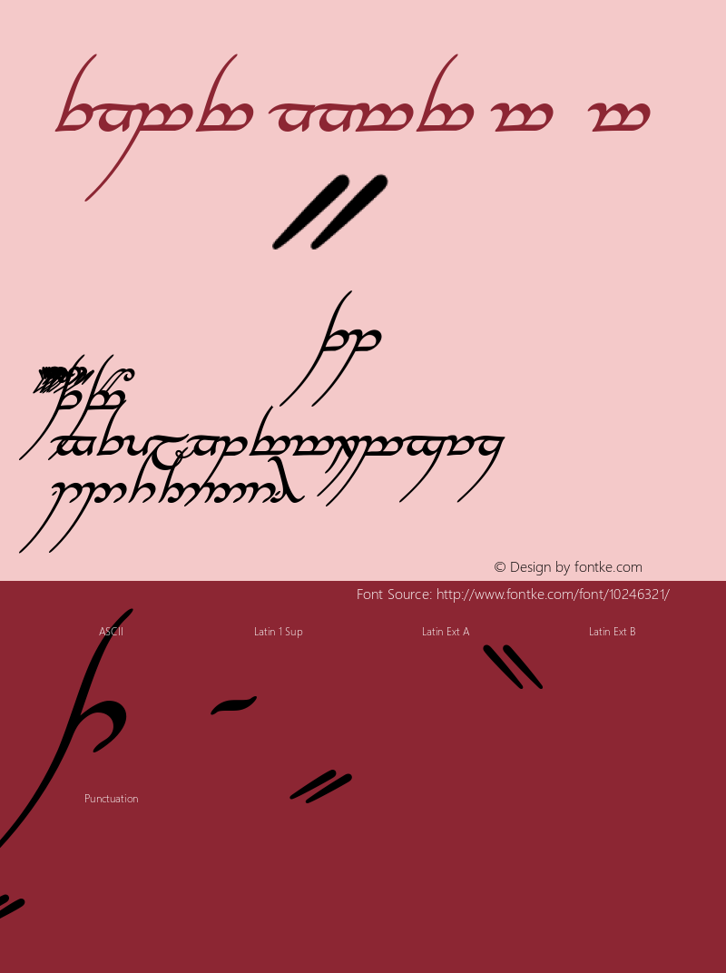 Tengwar Annatar Alt Bold Italic Version 1.20图片样张