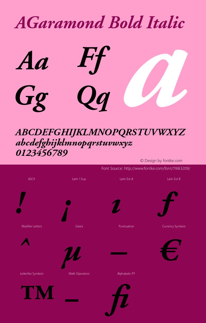 AGaramond Bold Italic OTF 1.0;PS 001.003;Core 1.0.22图片样张