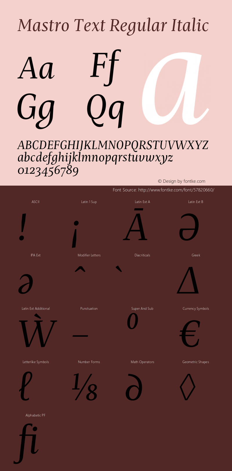 Mastro Text Regular Italic Version 1.000;hotconv 1.0.109;makeotfexe 2.5.65596图片样张