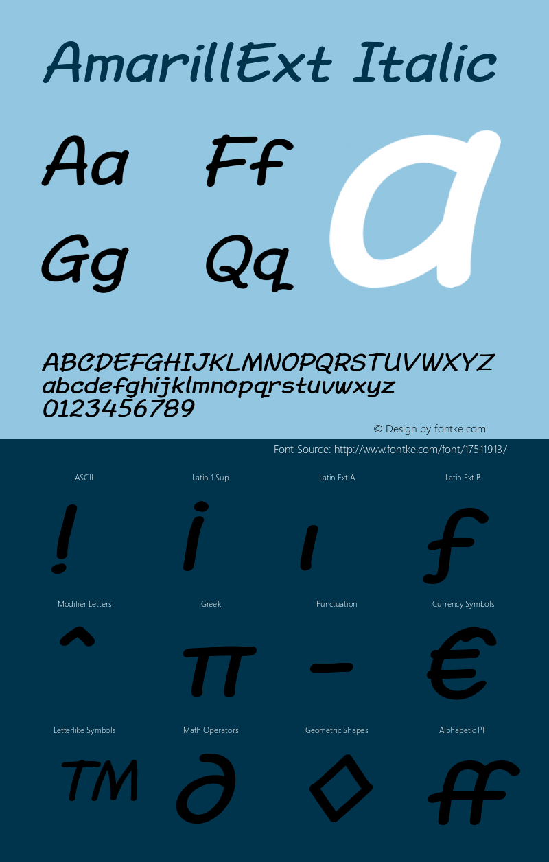 AmarillExt Italic Version 1.000图片样张