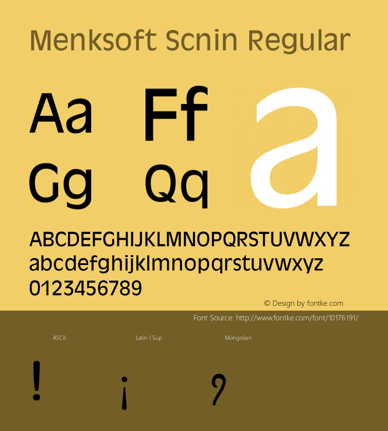 Menksoft Scnin Regular Version 1.1图片样张