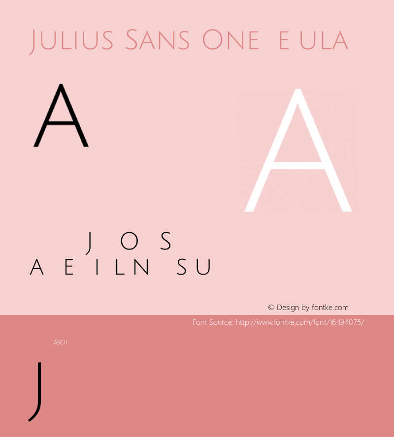 Julius Sans One Regular Version 1.002; ttfautohint (v1.3)图片样张