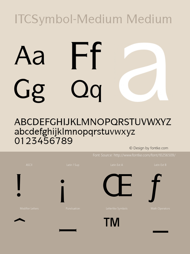 ITCSymbol-Medium Medium Version 1.00图片样张