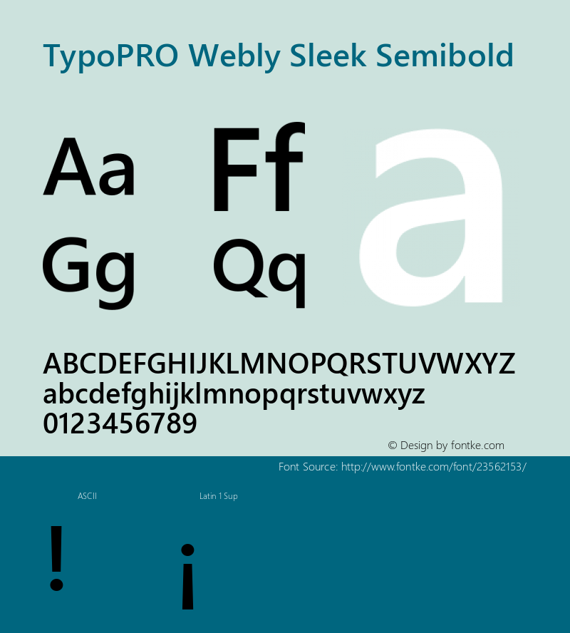 TypoPRO WeblySleek UI Semibold Version 0.10 January 23, 2013图片样张