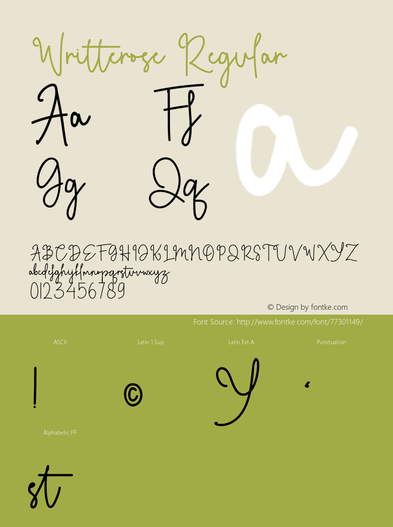 Writterose Version 1.002;Fontself Maker 3.3.0图片样张