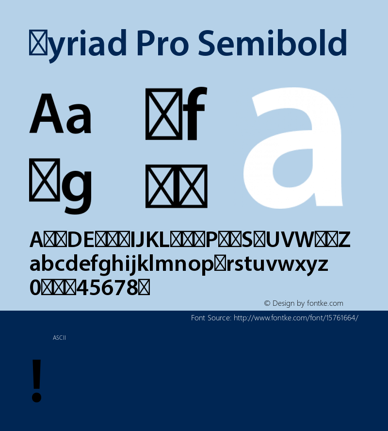 Myriad Pro Semibold Version 2.000图片样张