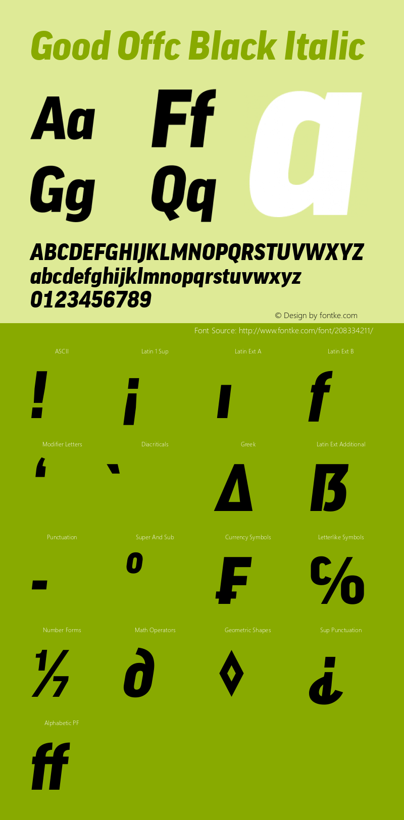 Good Offc Black Italic Version 7.504; 2010; Build 1021图片样张