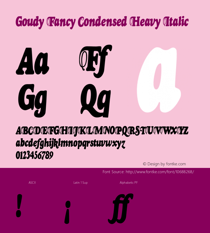 Goudy Fancy Condensed Heavy Italic 000.002图片样张