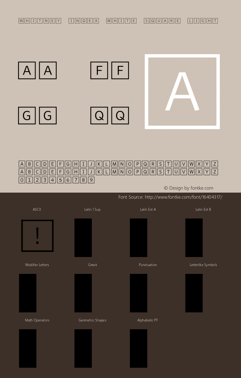 Whitney Index White Square Light Version 1.3 Basic图片样张