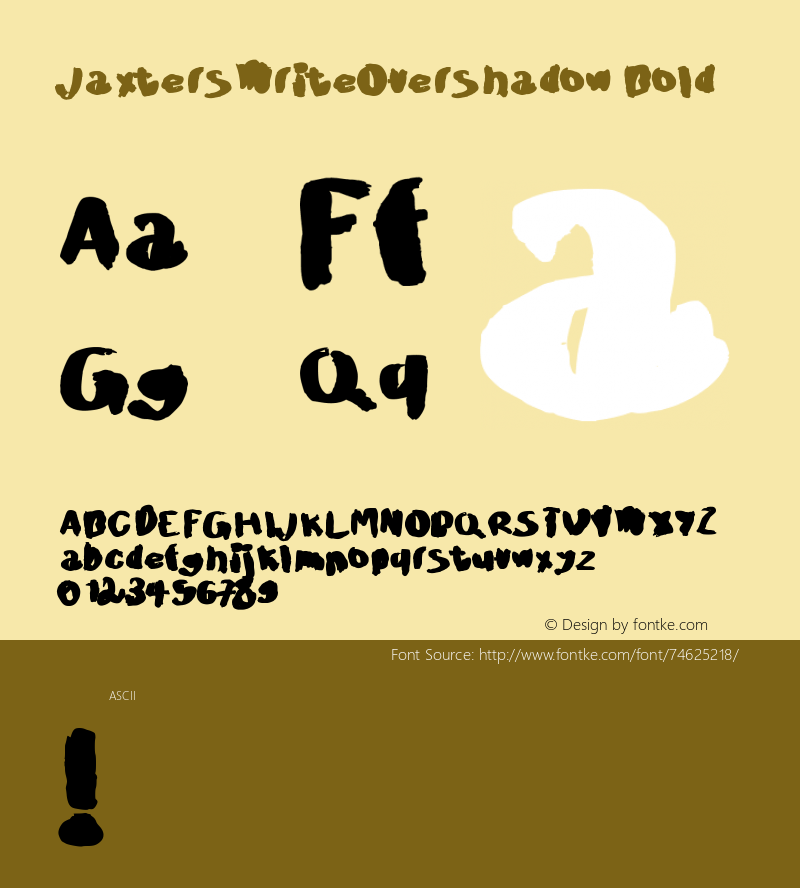 JaxtersWriteOvershadow-Bold Version 001.000图片样张