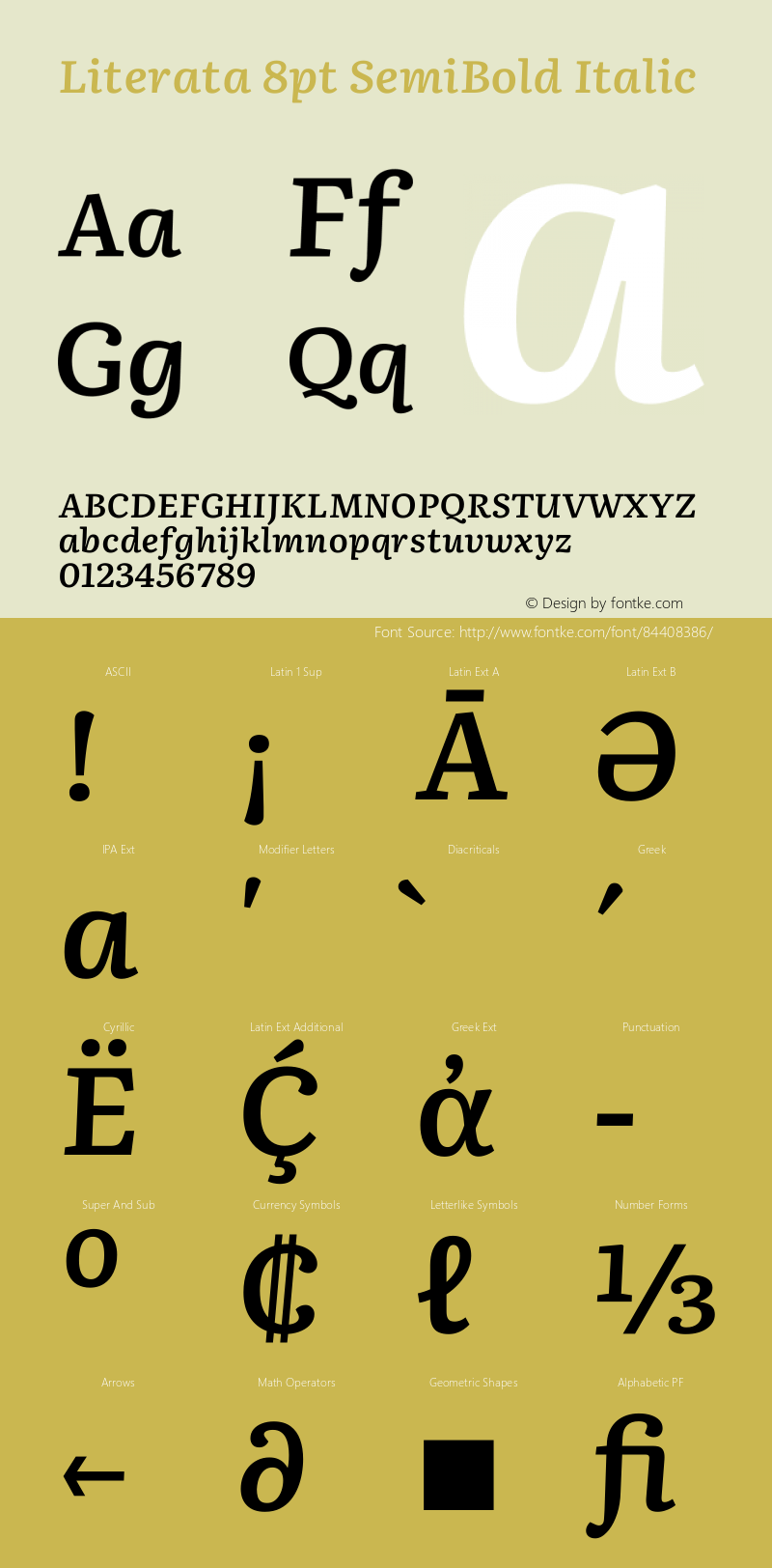 Literata 8pt SemiBold Italic Version 3.002图片样张