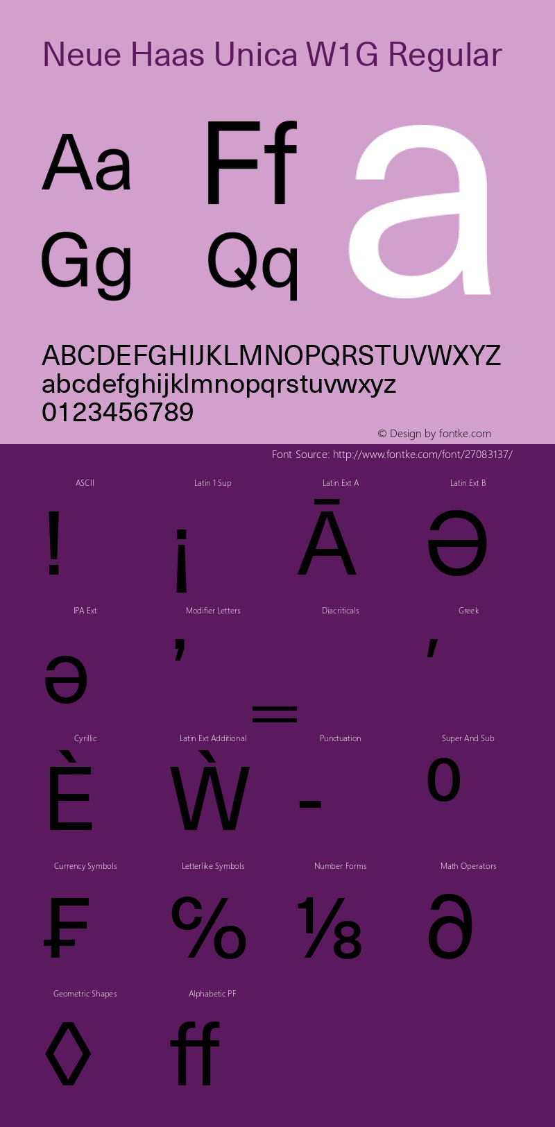 Neue Haas Unica W1G Version 1.00图片样张