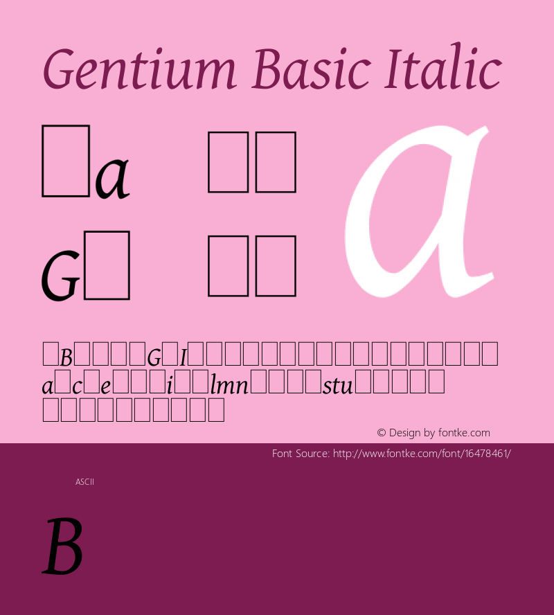 Gentium Basic Italic Version 1.100图片样张