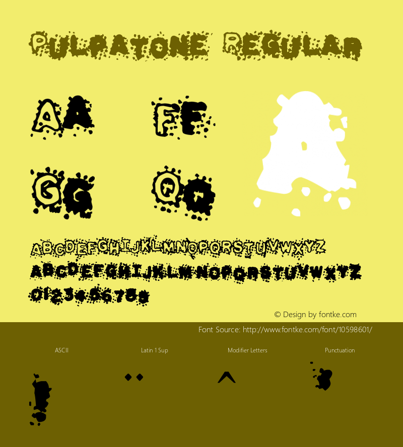 Pulpatone Regular Version 1.00 February 27, 2011, initial release图片样张