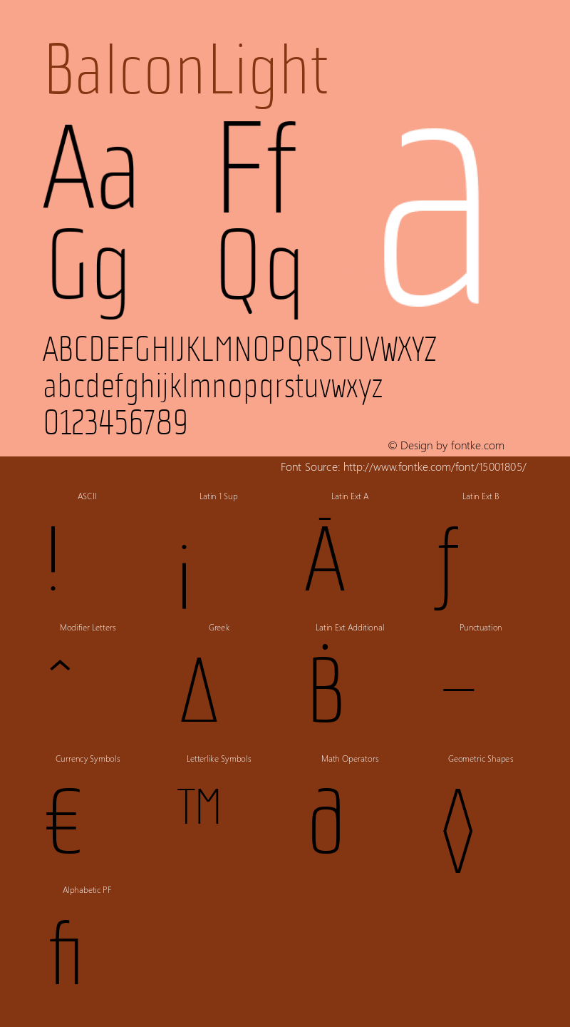 BalconLight ☞ Version 1.000;com.myfonts.easy.tdf.balcon.light.wfkit2.version.4hdc图片样张