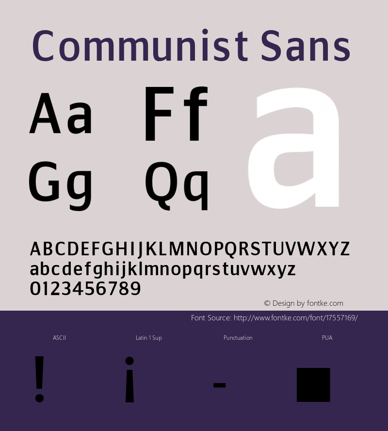 Communist Sans Macromedia Fontographer 4.1.5 25‐07‐2001图片样张