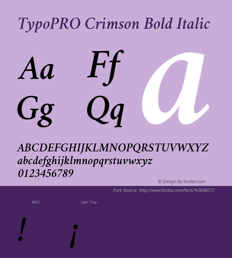 TypoPRO Crimson Bold Italic Version 0.8图片样张