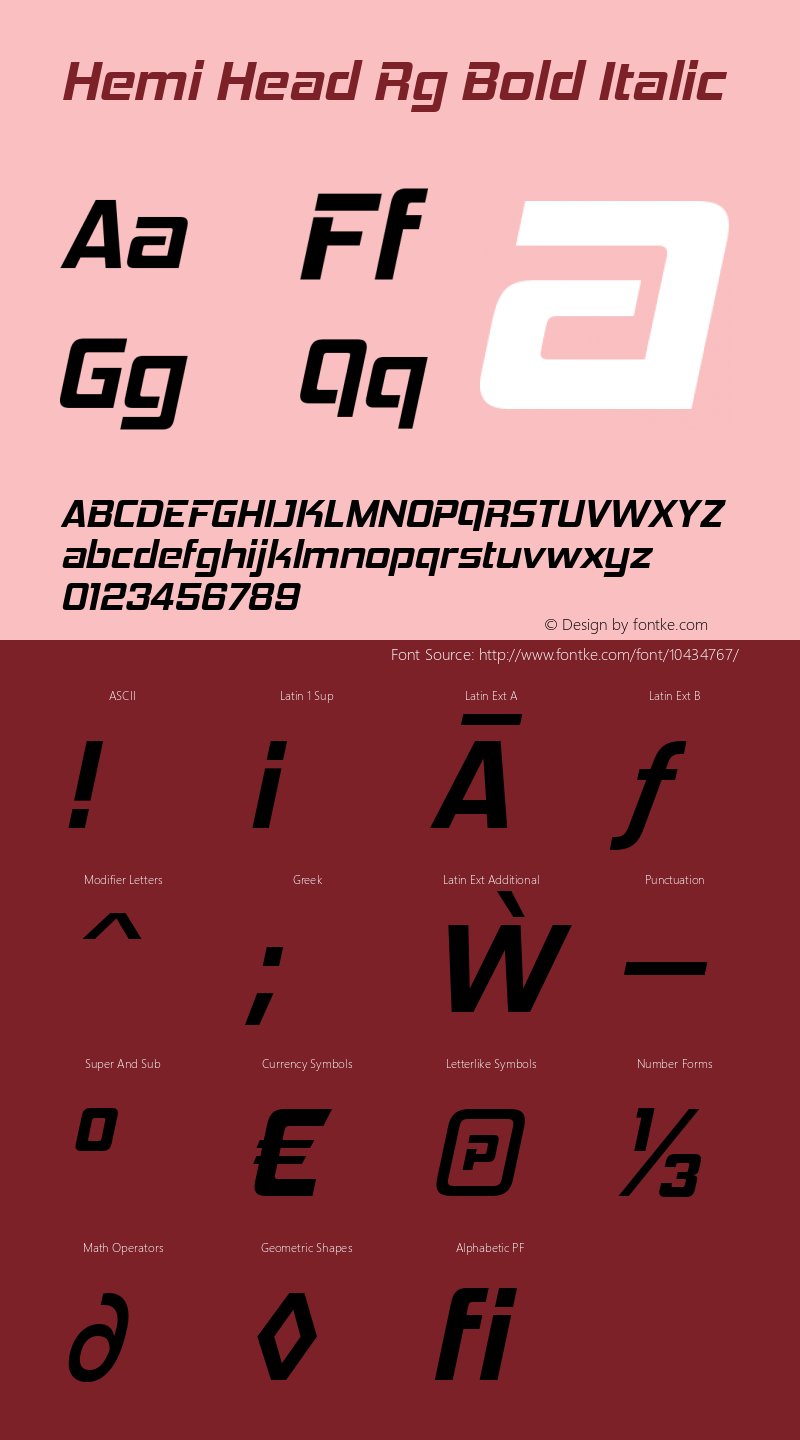 Hemi Head Rg Bold Italic Version 1.001图片样张