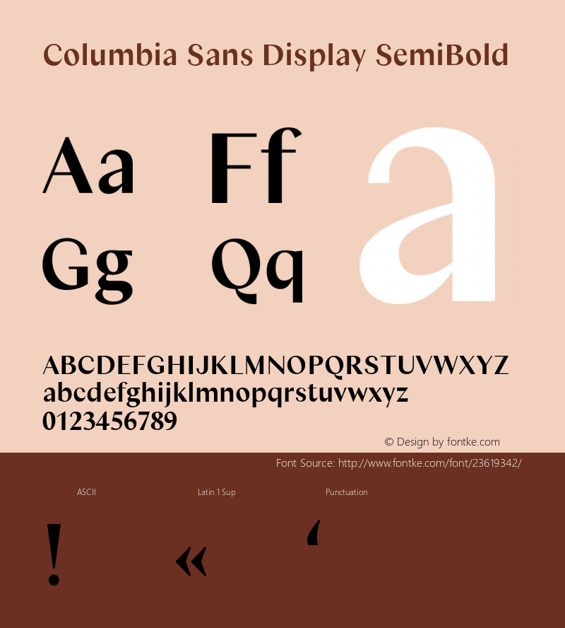 Columbia Sans Display SemiBold Version 1.001;PS 1.1;hotconv 1.0.88;makeotf.lib2.5.647800图片样张