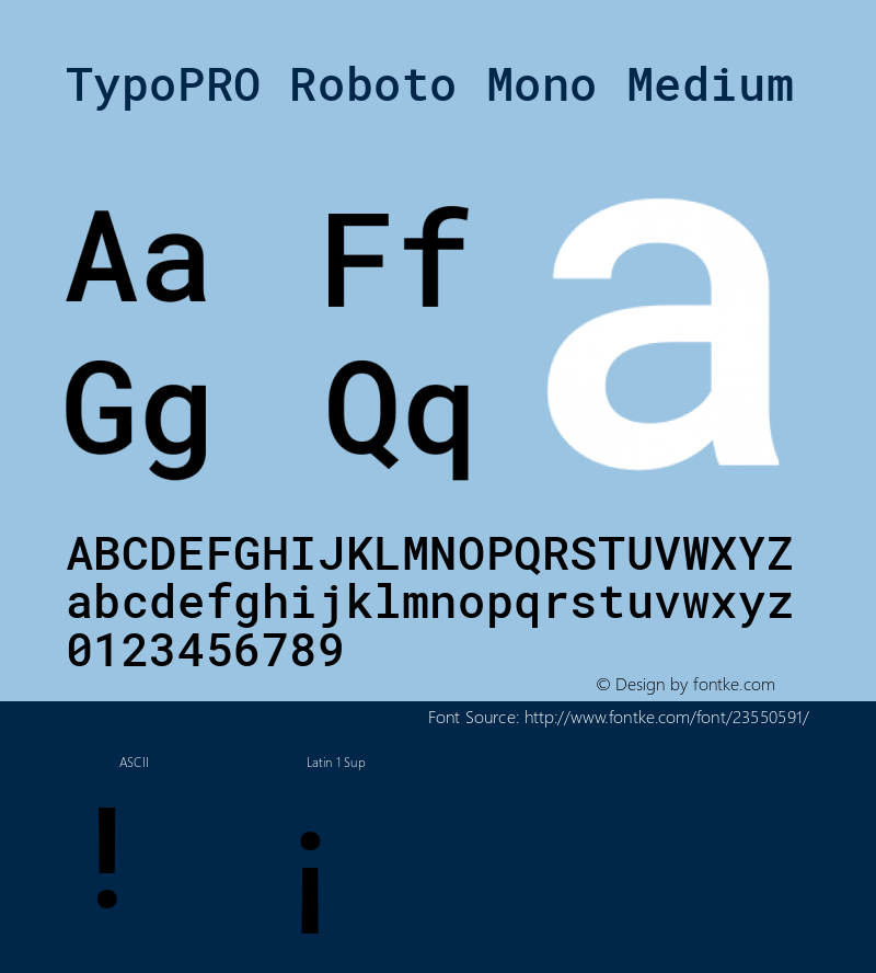 TypoPRO Roboto Mono Medium Version 2.000986; 2015; ttfautohint (v1.3)图片样张