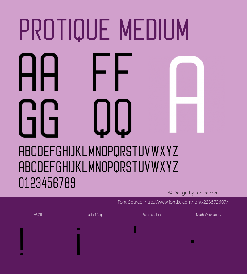 Protique Medium Version 1.00;February 22, 2022;FontCreator 13.0.0.2683 32-bit图片样张