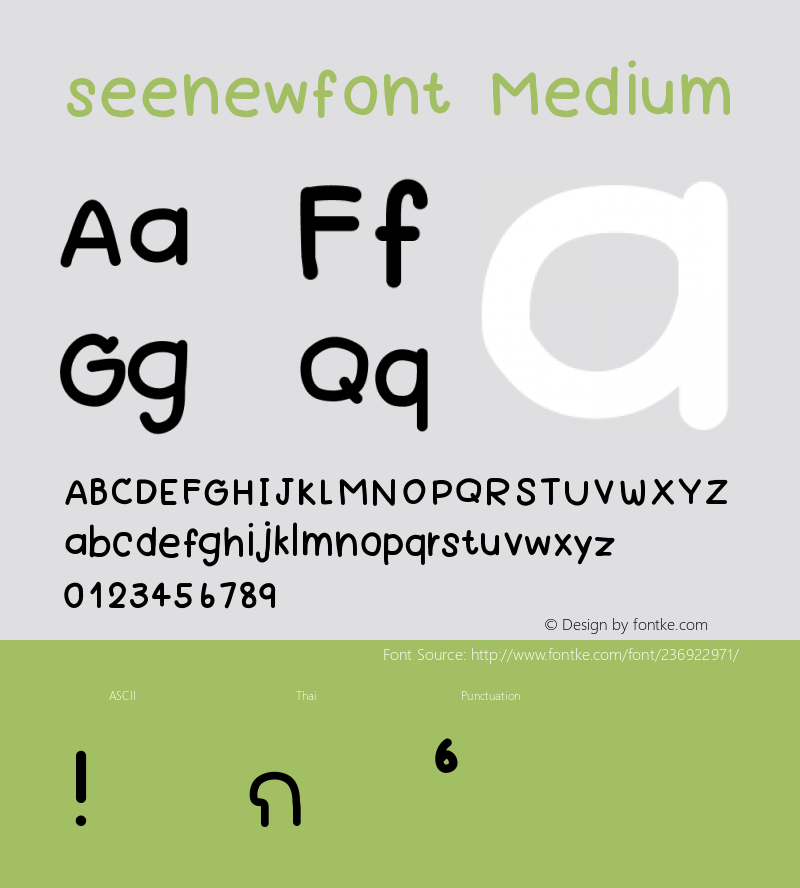 seenewfont Version 001.000图片样张