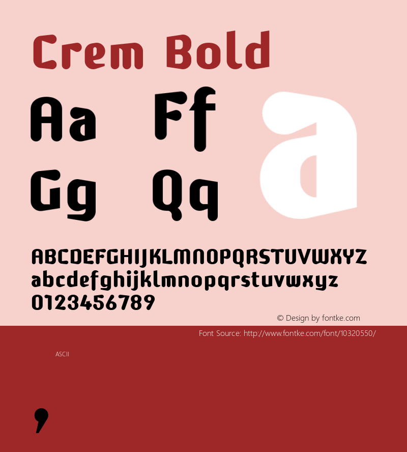 Crem Bold Macromedia Fontographer 4.1J 06/08/2006图片样张