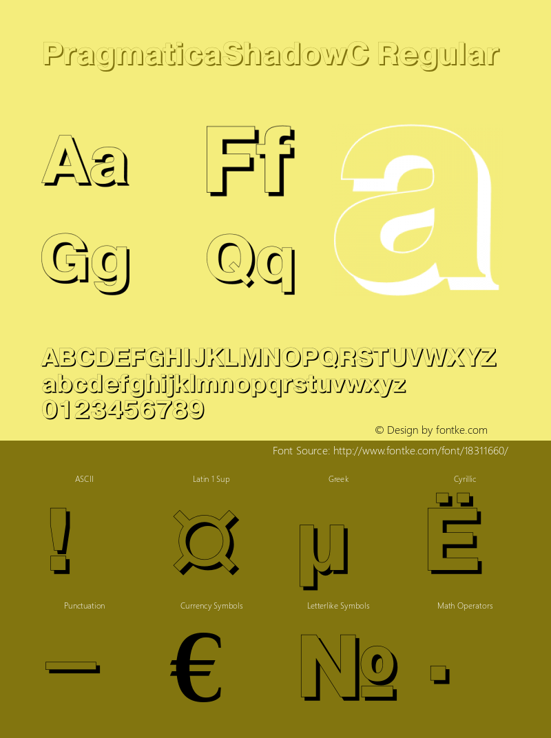 PragmaticaShadowC Regular OTF 1.0;PS 001.000;Core 116;AOCW 1.0 161图片样张