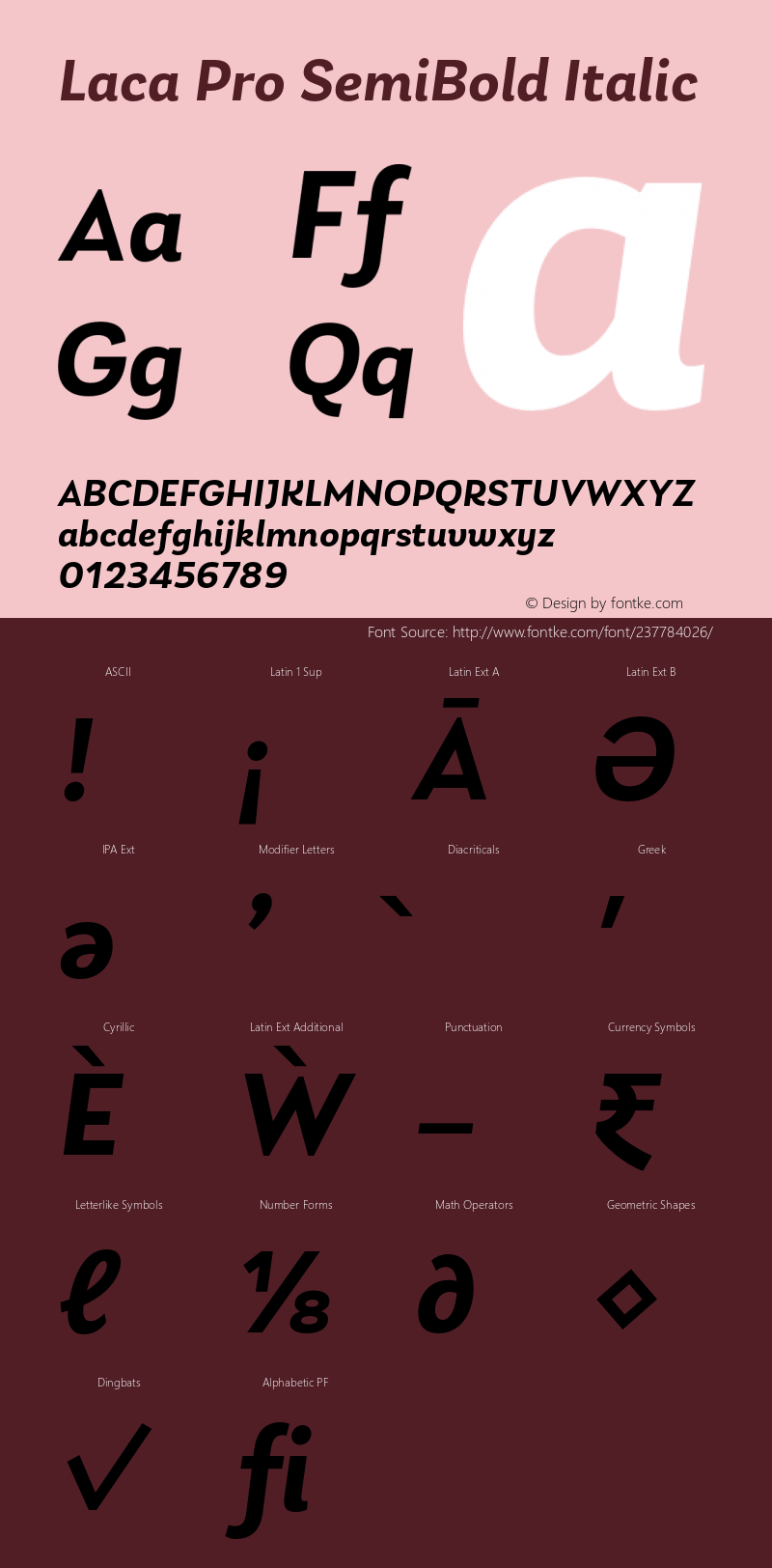 Laca Pro SemiBold Italic Version 1.007图片样张