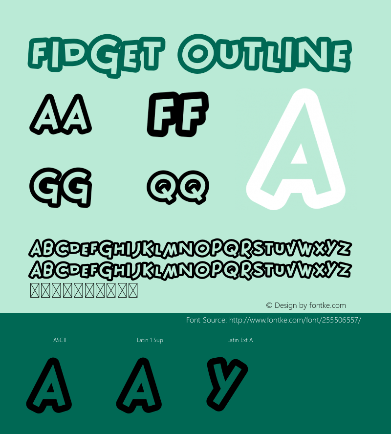 Fidget Outline Version 1.001;Fontself Maker 3.5.8图片样张