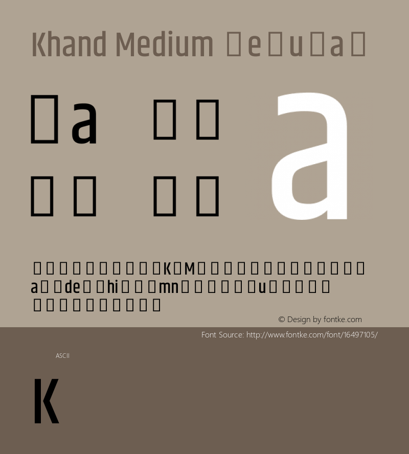 Khand Medium Regular Version 1.100;PS 1.0;hotconv 1.0.78;makeotf.lib2.5.61930; ttfautohint (v1.1) -l 7 -r 28 -G 50 -x 13 -D latn -f deva -w G图片样张