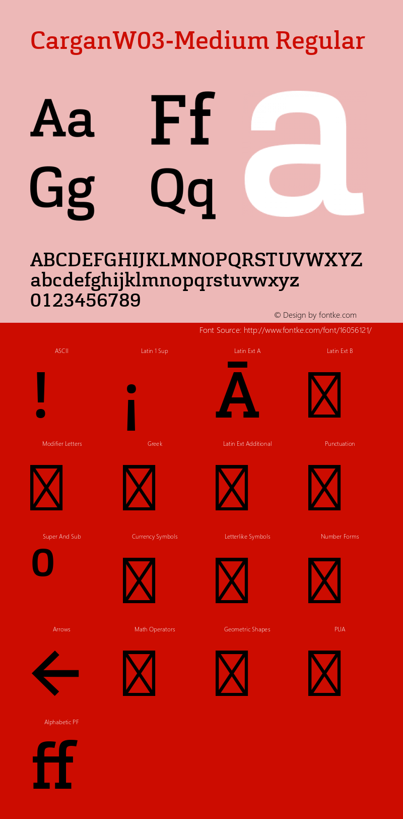 CarganW03-Medium Regular Version 1.00图片样张