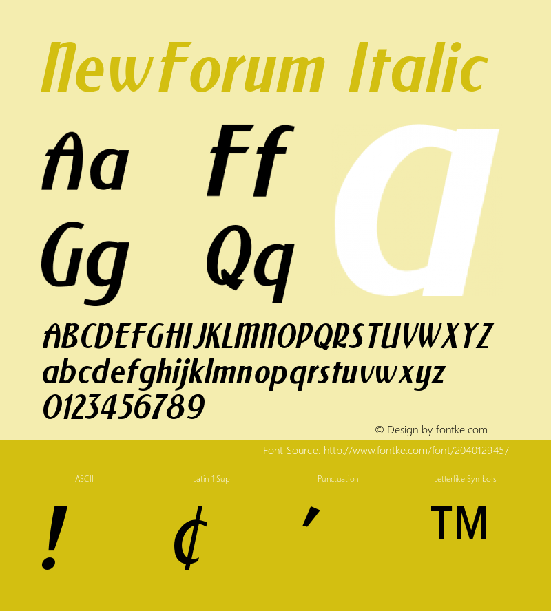 NewForum Italic Version 1.000图片样张