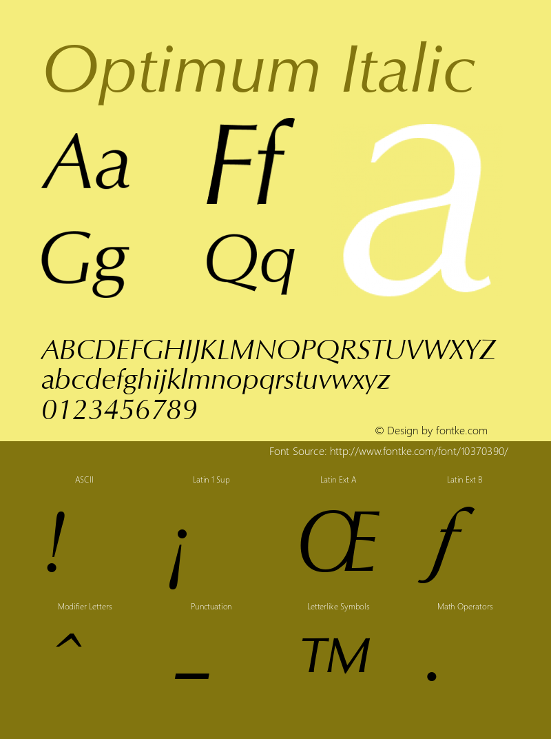 Optimum Italic Version 1图片样张