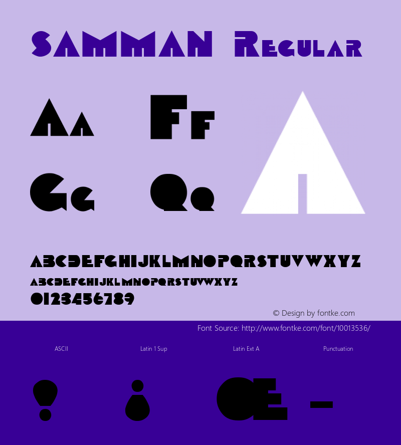 SAMMAN Regular Altsys Fontographer 3.5  3/17/97图片样张