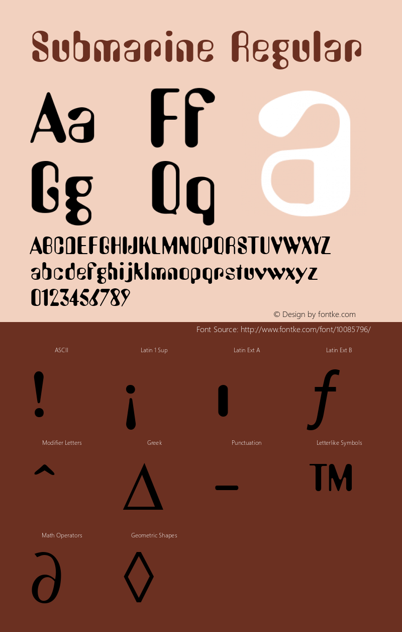 Submarine Regular Macromedia Fontographer 4.1 5/6/96图片样张