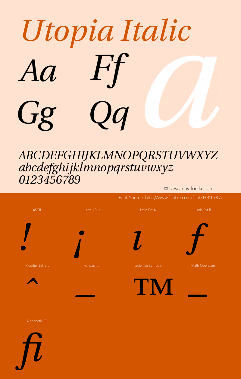 Utopia Italic Version 001.001图片样张