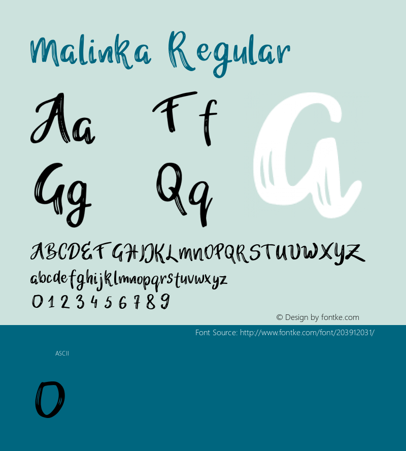 Malinka Regular Version 1.000;PS 001.000;hotconv 1.0.88;makeotf.lib2.5.64775图片样张