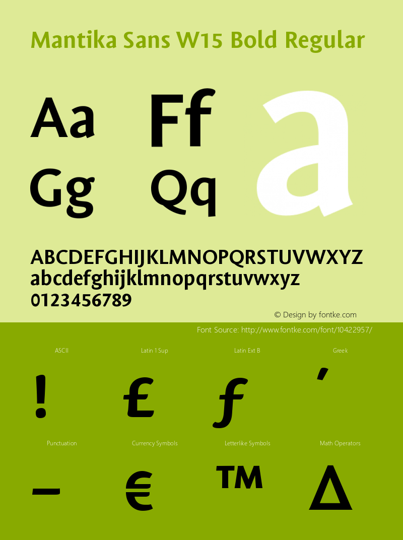 Mantika Sans W15 Bold Regular Version 1.00图片样张